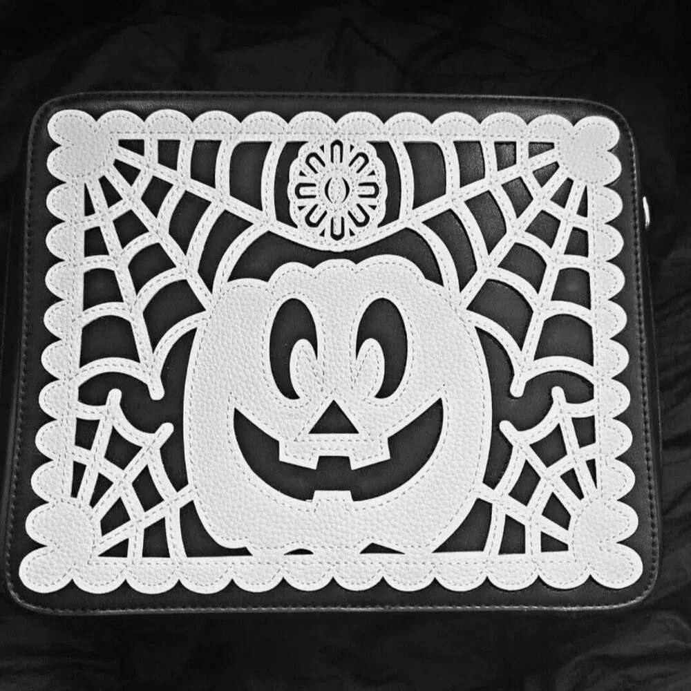 NEW Backstitch Bruja MexiWeen Bag Black White Pumpkin Halloween Spooky Crossbody - Picture 5 of 14
